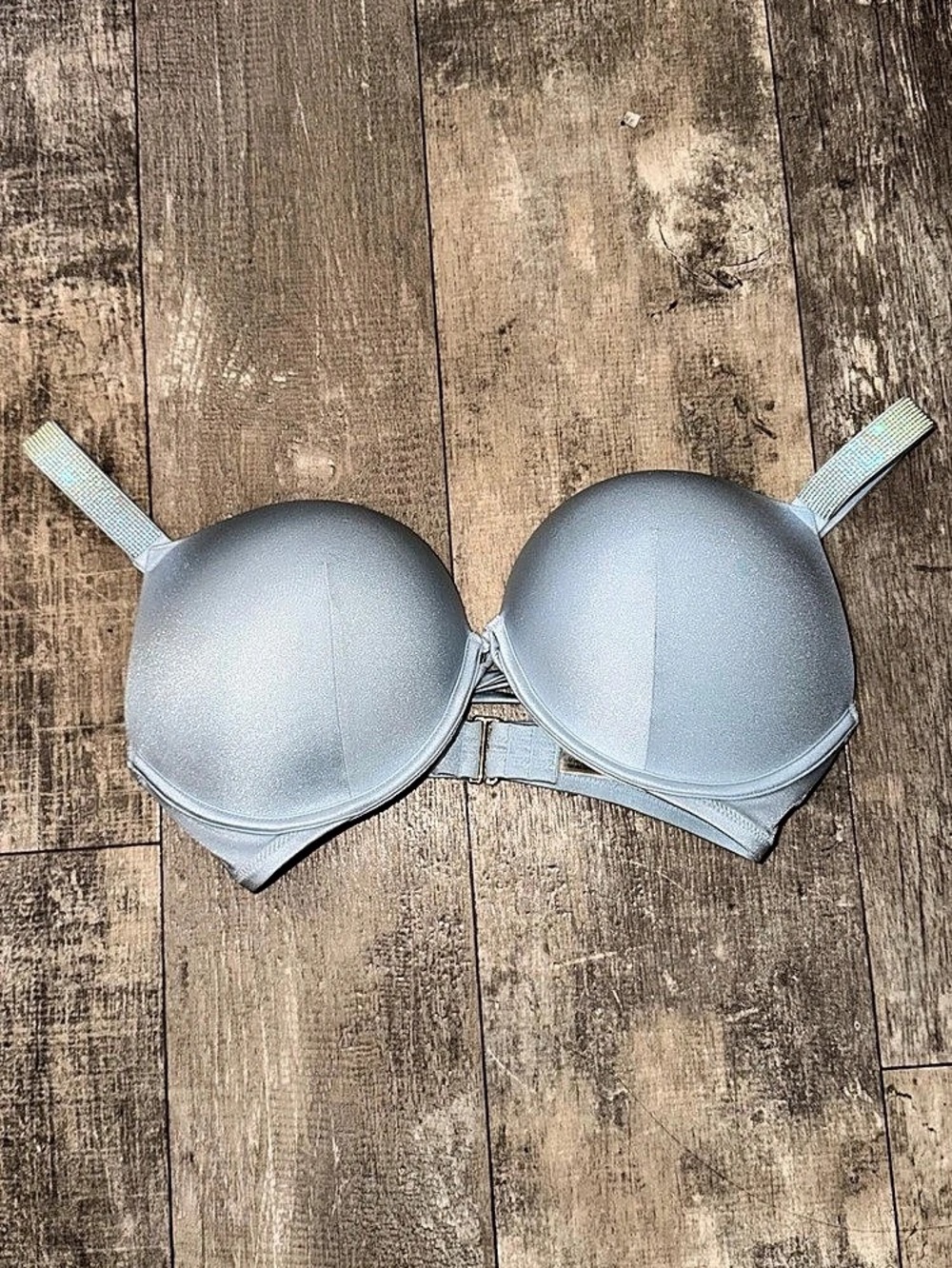 Victoria's Secret Shine Strap Push-Up Bra Lightly Lined Bra in Blue